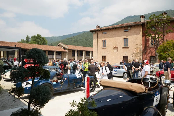 Brescia Italy 2018 Mille Miglia Village Famous Italian Historical Race — стоковое фото