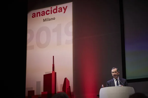 2019 Der Bürgermeister Auf Milano Italien Giuseppe Sala Spricht Auf — Stockfoto