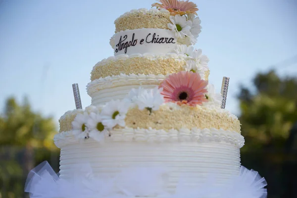 Bolo Casamento Dia Casamento — Fotografia de Stock