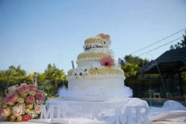 Bolo Casamento Dia Casamento — Fotografia de Stock