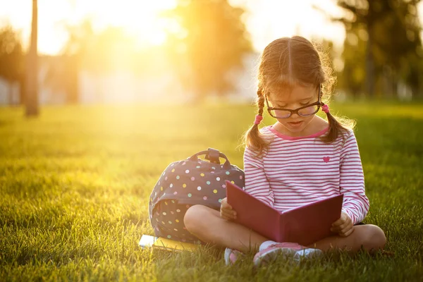 Bambino Ragazza Studentessa Scuola Elementare Studen — Foto Stock