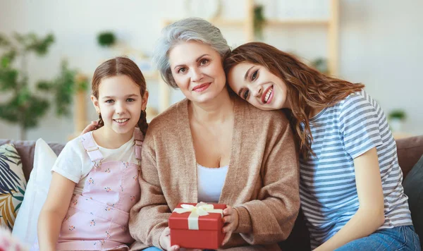 Mother's day! three generations of  family mother, grandmother a — Stock Photo, Image