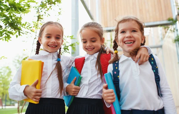 행복한 아이들 여자 친구 여학생 학생 초등학교 schoo — 스톡 사진