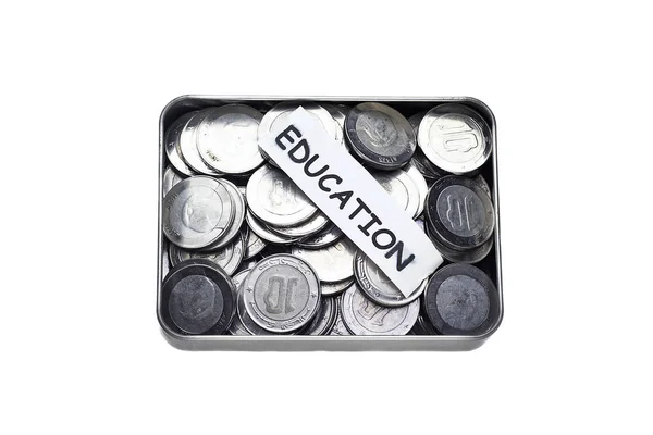 Algeria Coin Metal Box Education — Stock Photo, Image