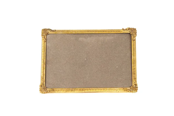 Moldura Ouro Velho Imagem Isolada Fundo Branco — Fotografia de Stock