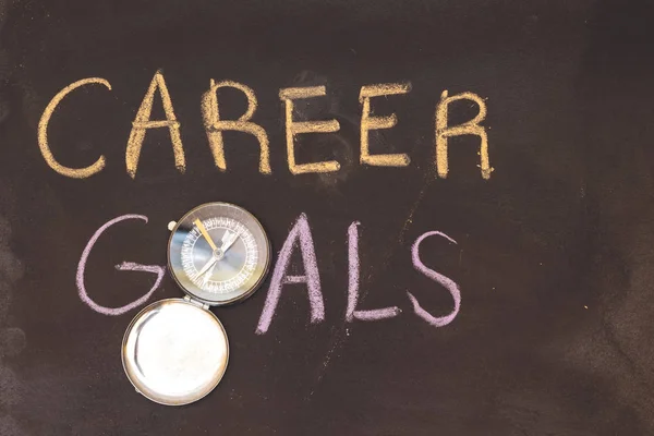 handwriting career goals Concept on  Chalkboard with colorful chalk