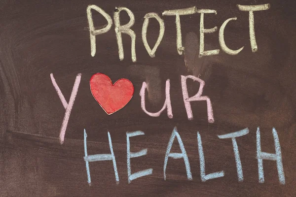 Handwriting Text Protect Your Health Colorful Chalk — Stock Photo, Image