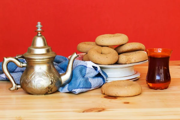 Algerian Dry Cookies Ring Named Kaak Tlemcen Arabic Tlemcen Est — Photo