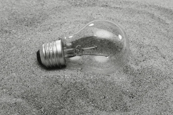 Efeito Preto Branco Lâmpada Elétrica Areia — Fotografia de Stock
