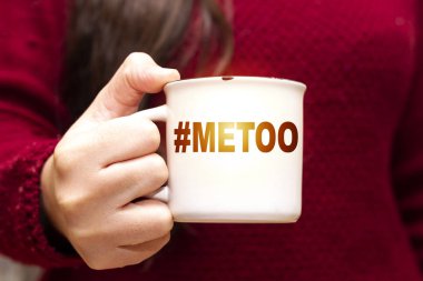 Hands Holding A Coffee Mug With Text metoo
