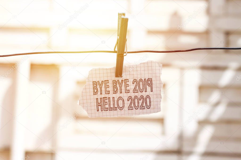 bye bye 2019 hello 2020 concept