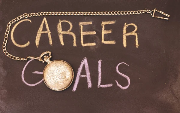 handwriting career goals Concept on  Chalkboard with colorful chalk