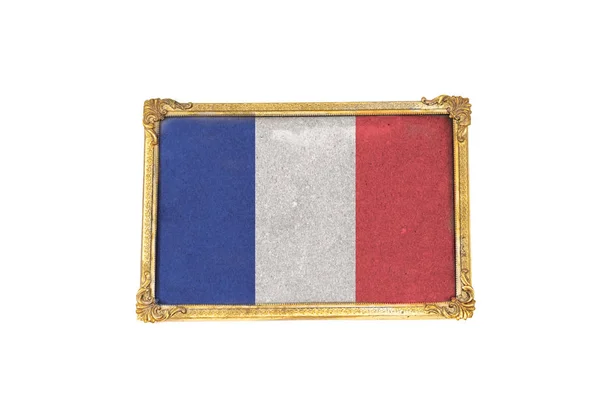 法国国旗画在框架照片 — 图库照片