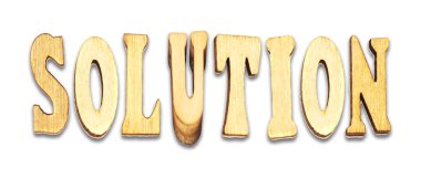 beyaz izole ahşap harflerile kelime çözümü oluşturma 