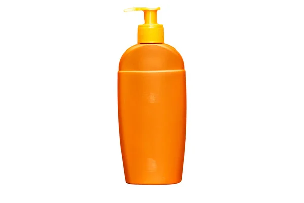 Bottiglia Cosmetica Sfondo Bianco Pacchetto Cosmetico Crema Minestre Schiume Shampoo — Foto Stock