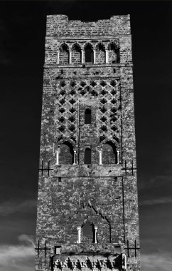 Cezayir, Tlemcen 'deki El Mansourah' ın siyah beyaz kalıntıları.