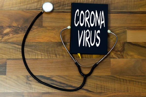 Novel Coronavirus Disease 2019 Ncov Notebook Stethoscope — Stock Photo, Image