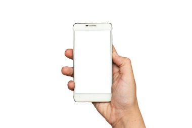 izole edilmiş beyaz cep telefonu.