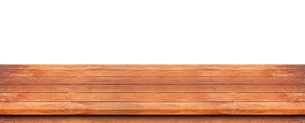 Деревянный Стол Белом Фоне Вырезкой — стоковое фото