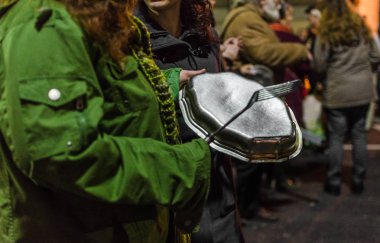 Buenos Aires, Arjantin - 4 Ağustos 2016: Macri'ye karşı Cacerolazo protestosu