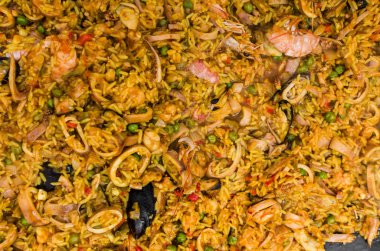 Deniz ürünleri paella paella tavası sokak gıda Market
