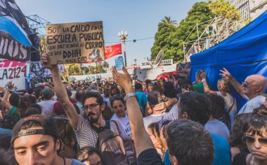 Buenos Aires, Arjantin - 24 Mart 2017: İnsanlar Diktatörlük için Hafıza günü