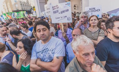 Buenos Aires, Arjantin - 24 Mart 2017: İnsanlar Diktatörlük için Hafıza günü