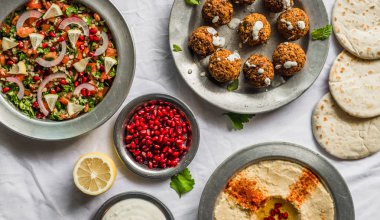 Geleneksel Arap ve Yahudi sağlıklı gıda, vegan ve vejetaryen seçimi