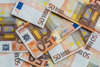 Euro para birimi 50 euro. Finans, iş, Avrupa Birliği kavramı.