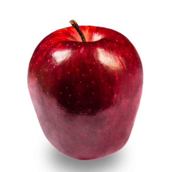 A red apple isolated on white background.