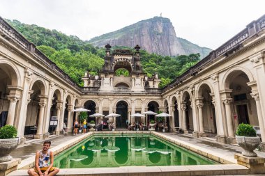 Rio de Janeiro, Brazil - February 28, 2018: Mansion in Parque Lage  clipart