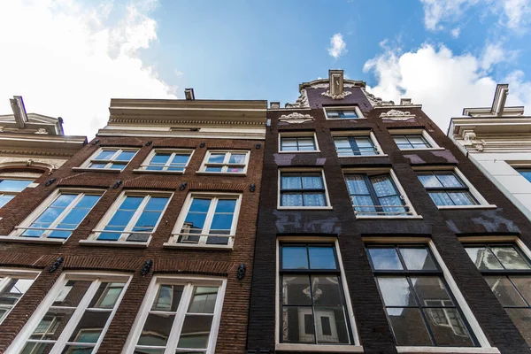 Tradiční Holandská Architektura Barevné Domy Amsterdamu Nizozemsko — Stock fotografie