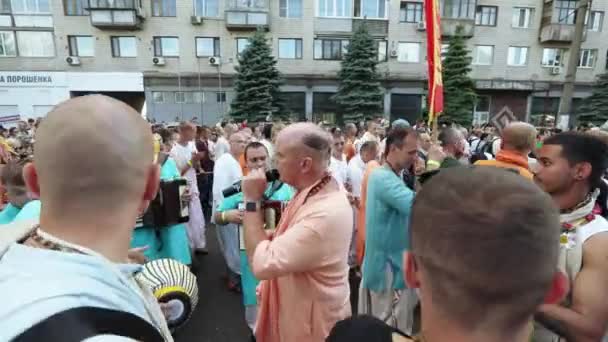 Ratha Yatra in city of Dnepr — Stock Video