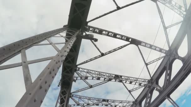 Bolsheokhtinsky Iron Bridge — Stock Video