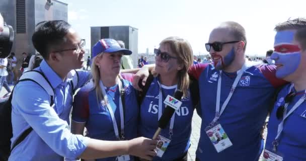 Fußballfans aus argentinien — Stockvideo