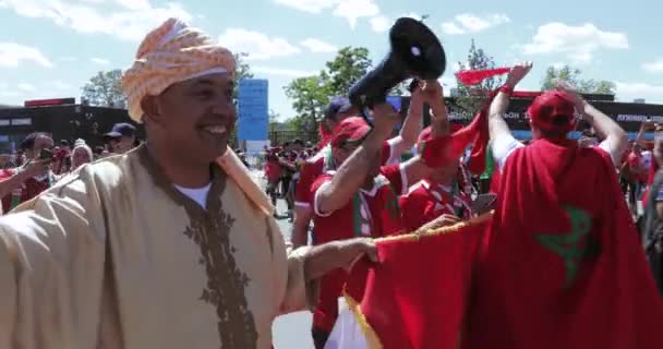 Fans sepak bola Marokko — Stok Video