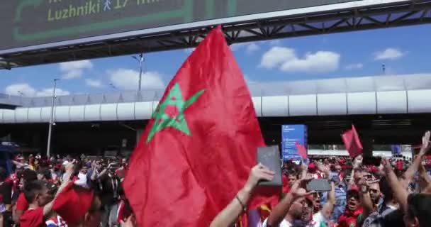 Футбольные фанаты Марокко — стоковое видео