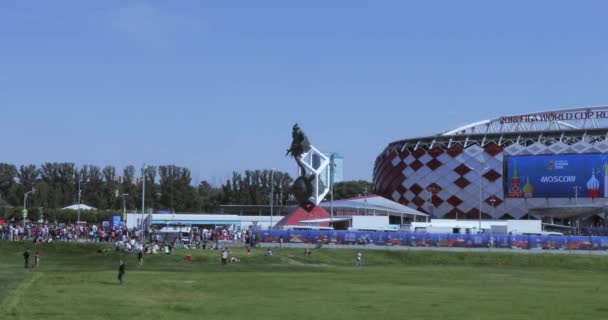 Blick auf das Spartak-Stadion — Stockvideo