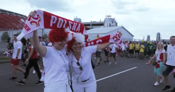 Fani piłki nożnej w Polsce — Wideo stockowe