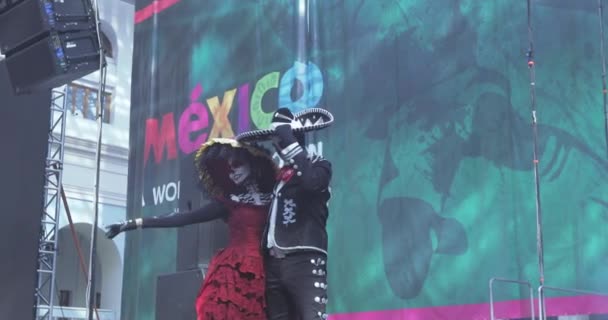 Mexikanska karneval firande av döda — Stockvideo