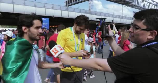 De ventilators van de voetbal van Spanje — Stockvideo