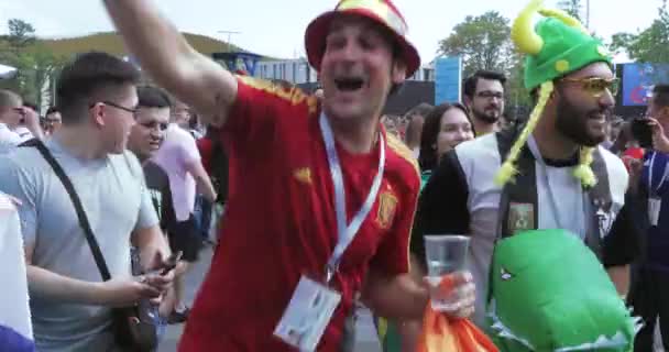 Football fans of Spain — Stock Video