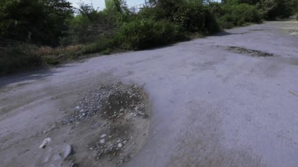 Destroyed road surface — Stock Video