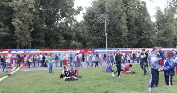 Rusya Moskova Temmuz 2018 Görüntüleme Futbol Maçı Rusya Hırvatistan Futbol — Stok video