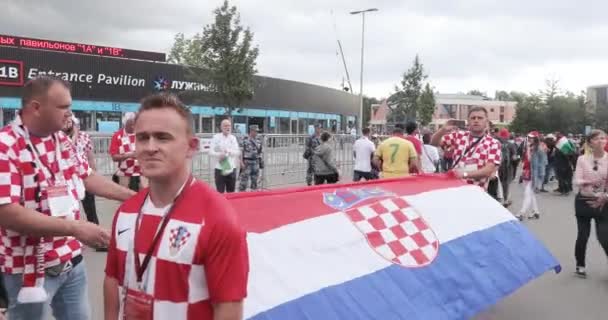 De ventilators van de voetbal van Kroatië — Stockvideo