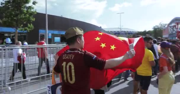 De ventilators van de voetbal van Spanje — Stockvideo