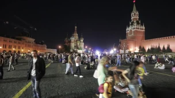 Football fans on Red Square — Stock Video