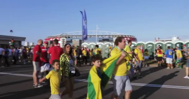 De ventilators van de voetbal van Servië — Stockvideo