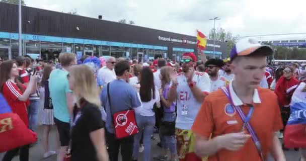 Футбольные фанаты Испании — стоковое видео
