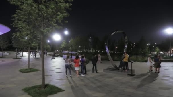 Zaryadye Park por la noche — Vídeos de Stock